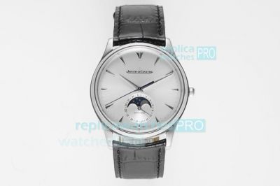 Swiss Replica Jaeger-LeCoultre Master Ultra Thin Moon Watch 39mm SS Silver Face